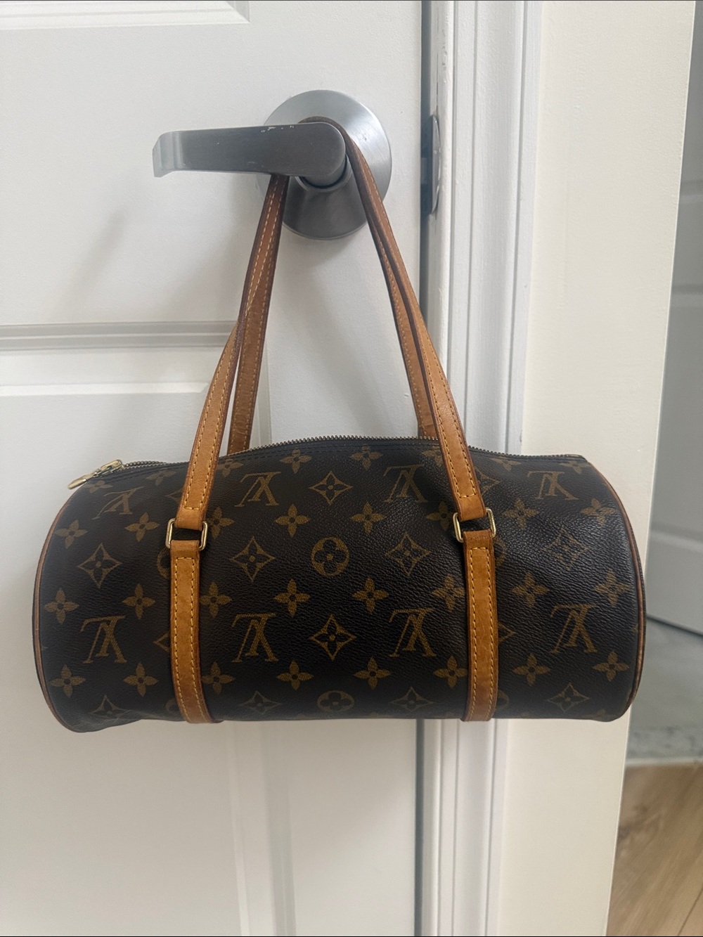Louis Vuitton Monogram Barrel Duffel in Brown with Tan Straps